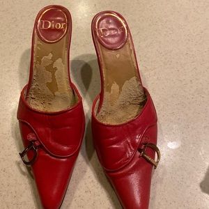 Dior red mules/pumps size 7.5